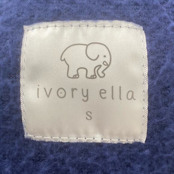 IVORY ELLA NWOT Navy Blue Zip Front Sherpa Hoodie Size Small Cozy Oversized - Picture 8 of 9